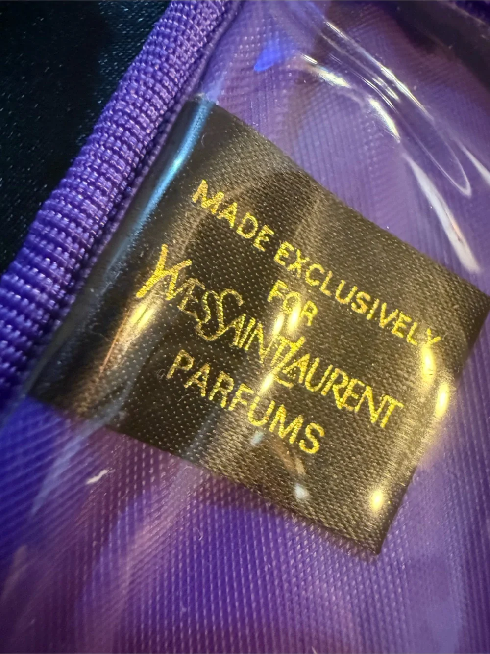 Yves Saint Laurent -Purple Logo Jacquard Clutch/Cosmetic tri fold travel bag